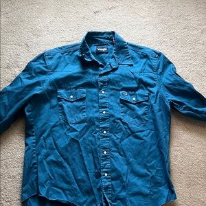 Wrangler Men's Teal Button Down Shirt